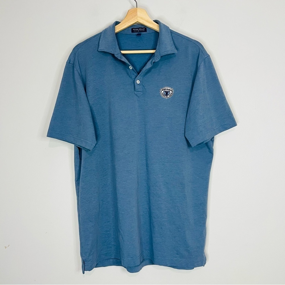 Peter Millar Crown Crafted Blue Polo Shirt Large